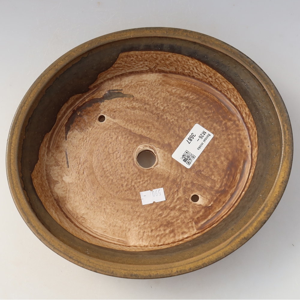 Keramik-Bonsai-Schale 24 x 21,5 x 5,5 cm, Farbe: braun