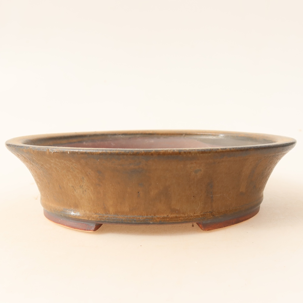 Keramik-Bonsai-Schale, 17,5 × 16,5 × 4,5 cm, Farbe: Braun