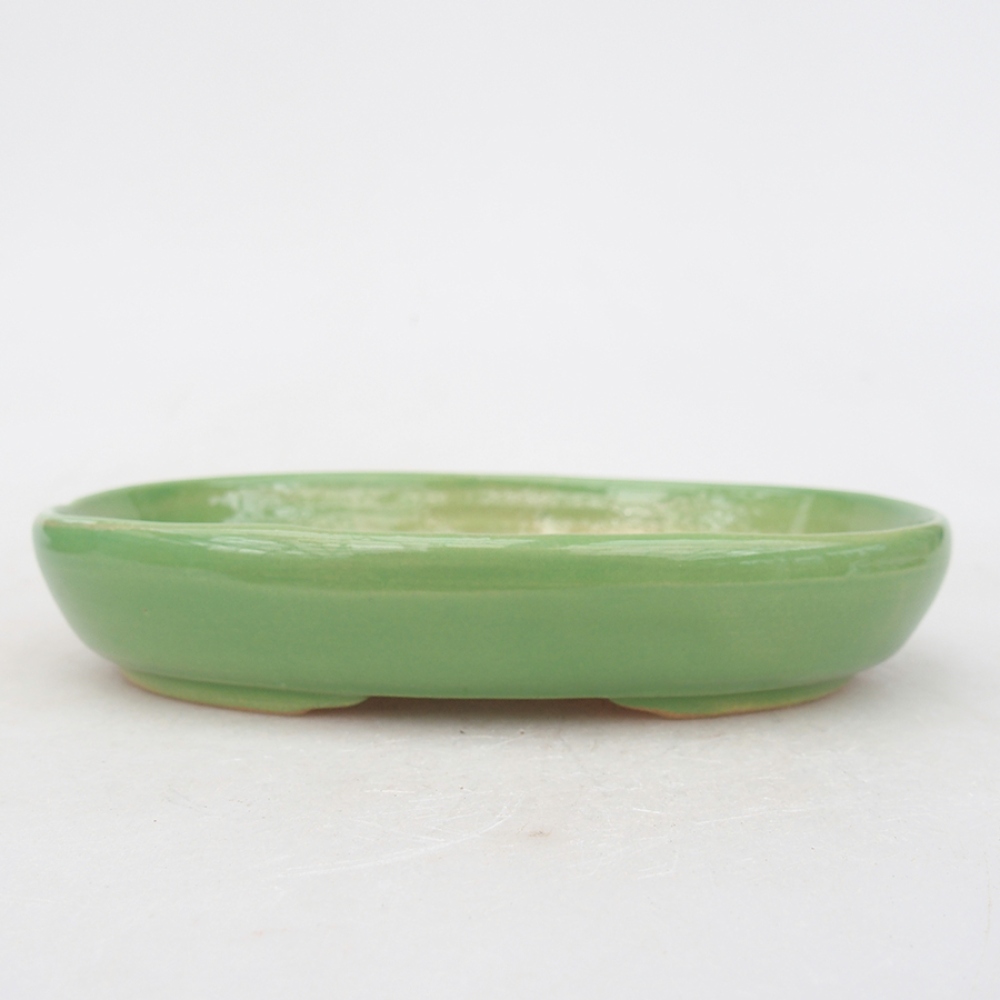 Keramik-Bonsaischale 13,5 x 10 x 3 cm, Farbe grün