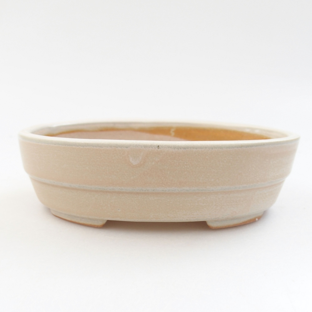Keramik-Bonsaischale 13,5 x 10 x 4 cm, Farbe beige