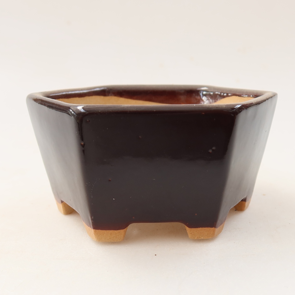 Bonsaischale aus Keramik 10 x 9 x 5 cm, braun