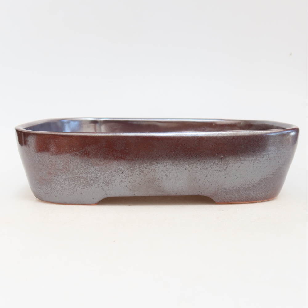 Bonsaischale aus Keramik 23 x 18 x 5,5 cm, bordeauxrot