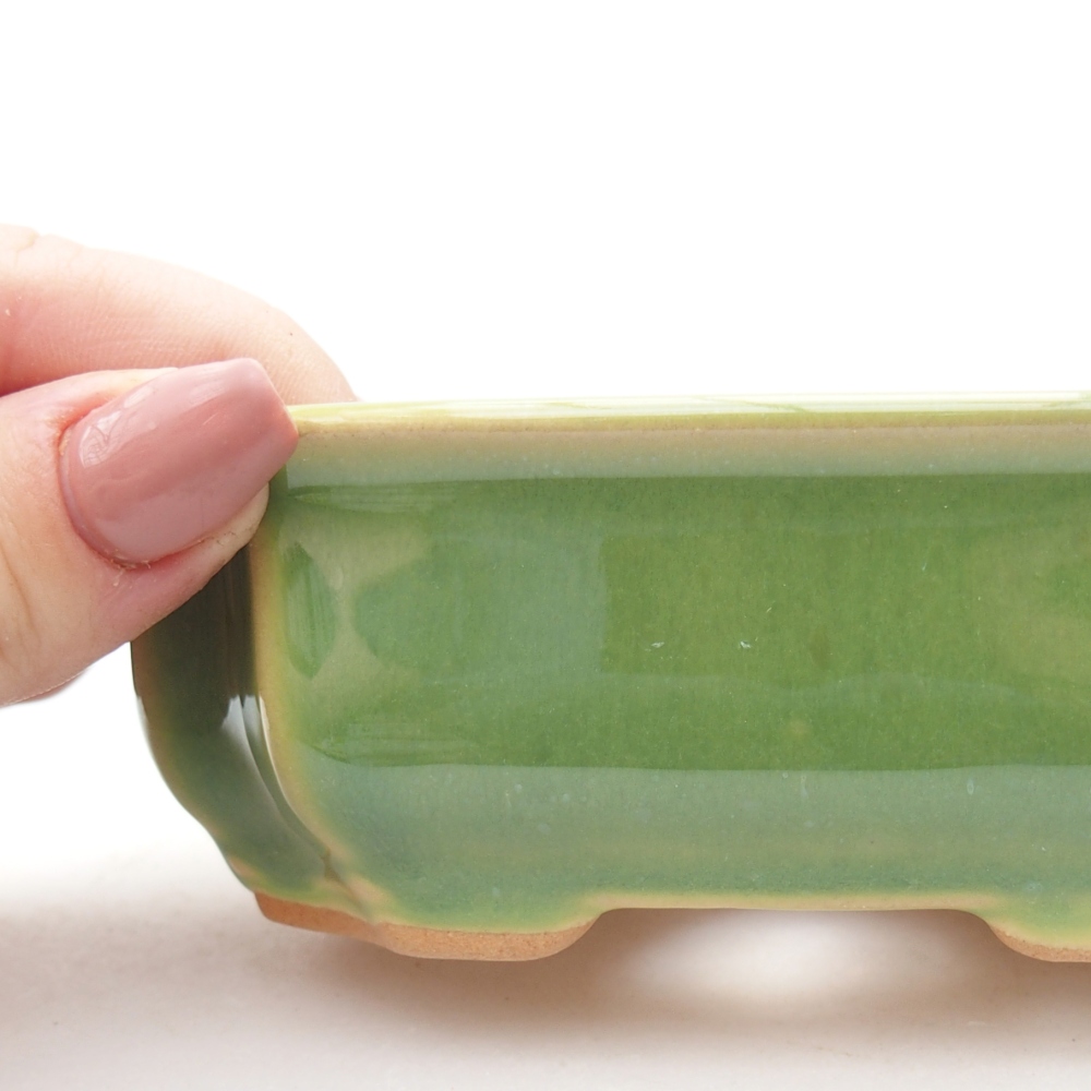 Bonsaischale aus Keramik 11,5 x 8,5 x 4 cm, grün