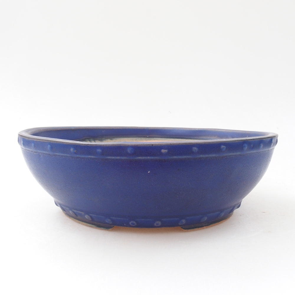 Keramik-Bonsaischale 17,5 x 17,5 x 5 cm, Farbe blau