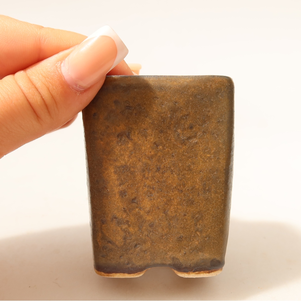 Bonsaischale aus Keramik 5 x 5 x 6,5 cm, braun