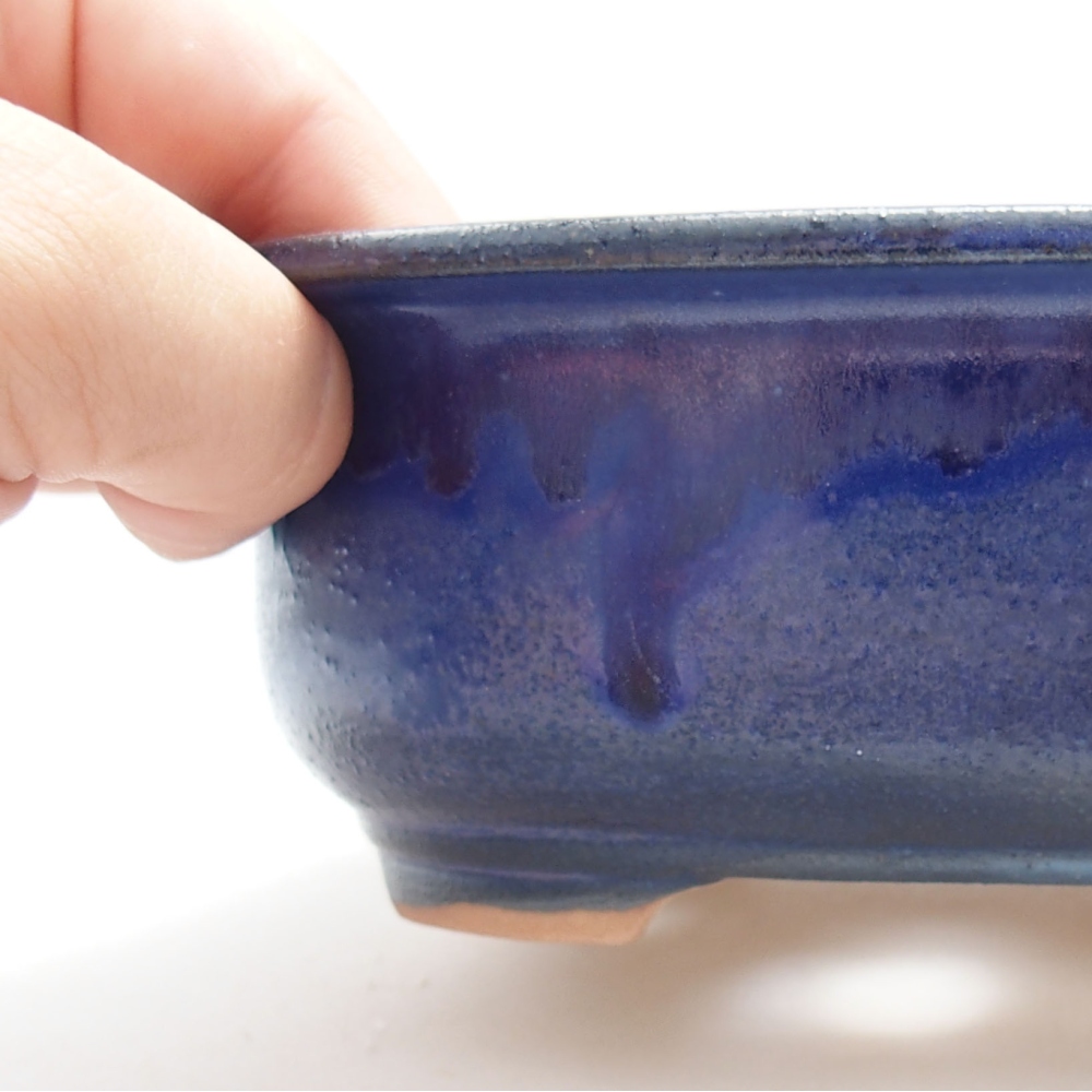 Keramik-Bonsaischale 15,5 x 12 x 6 cm, Farbe blau