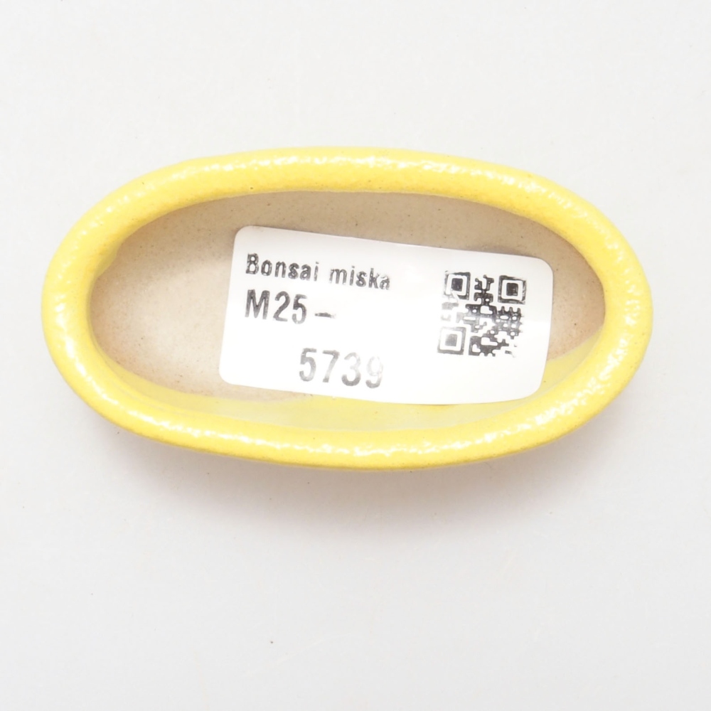 Keramik Bonsai Schale 6,5 x 3,5 x 2 cm, gelb