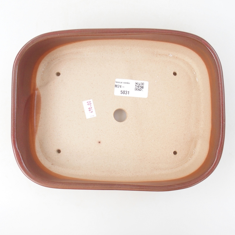 Keramik-Bonsaischale 23 x 18 x 5,5 cm, Farbe burgunder