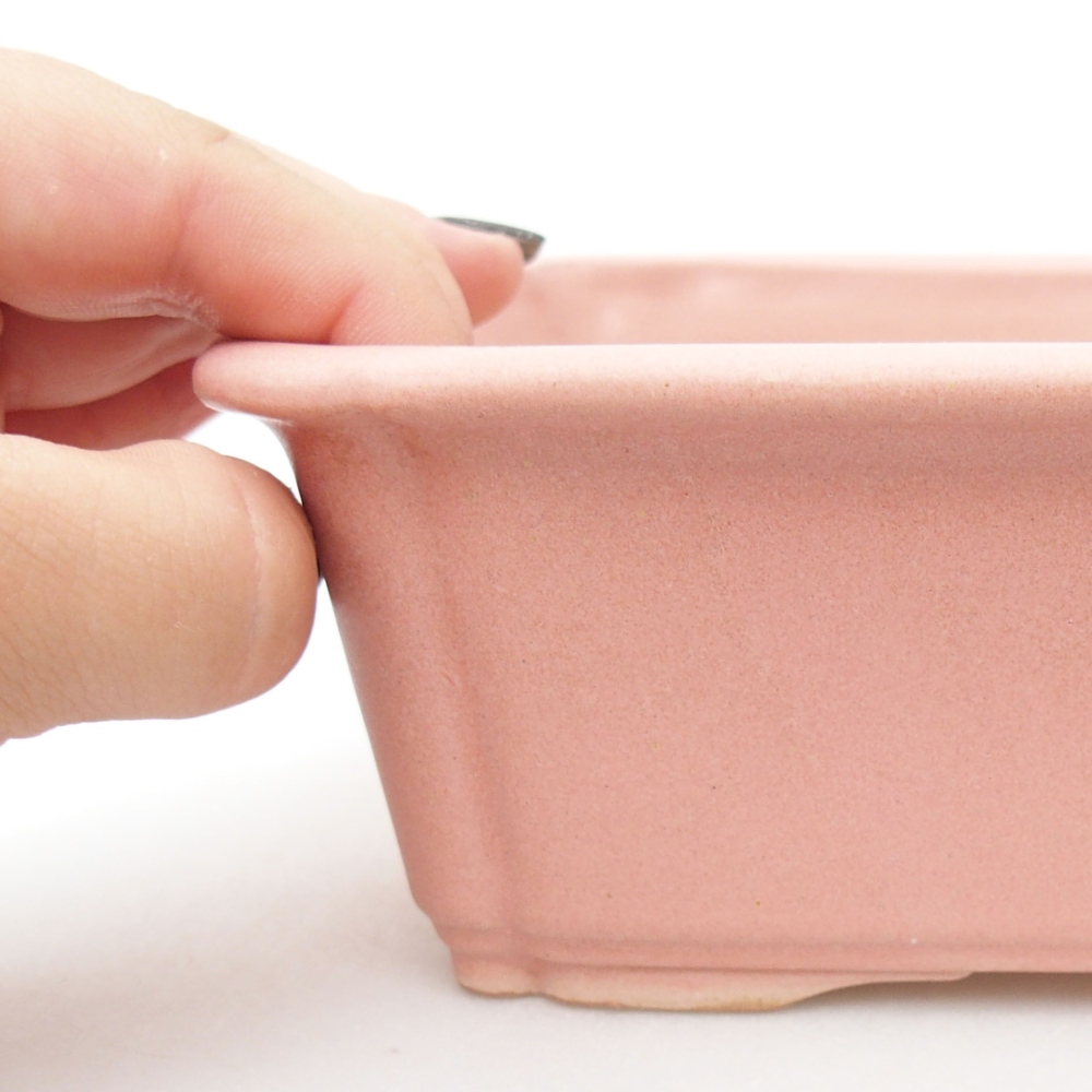 Keramik-Bonsaischale 20,5 x 15 x 6 cm, Farbe rosa