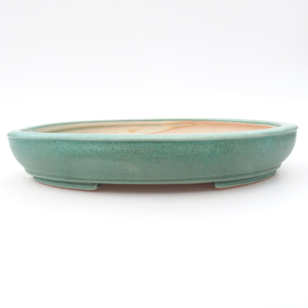 Keramik-Bonsaischale 25 x 20 x 4 cm, Farbe Grün