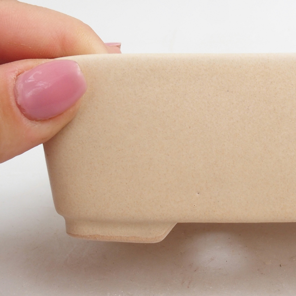 Keramik-Bonsaischale 10,5 x 9 x 4,5 cm, Farbe Beige