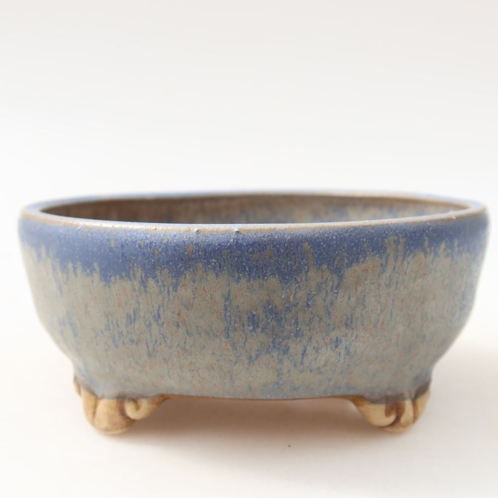 Keramik-Bonsai-Schale, 10,5 x 10,5 x 4 cm, Farbe: Blau