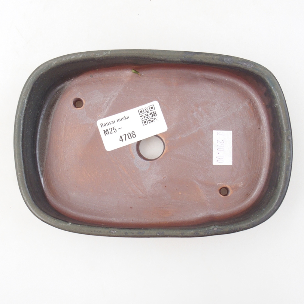 Keramik-Bonsaischale 16 x 11 x 3,5 cm, Farbe grau