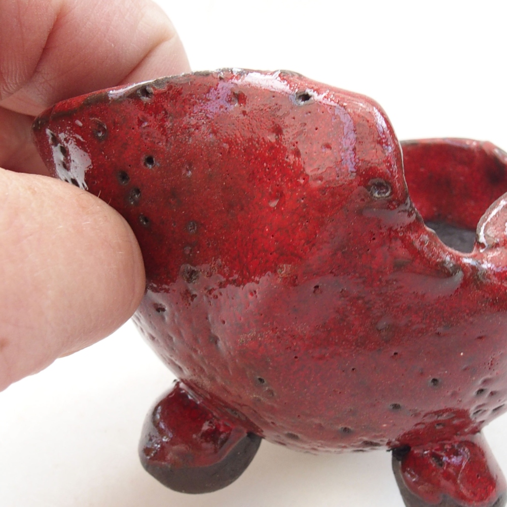 Keramikschale 7,5 x 7,5 x 6 cm, Farbe rot