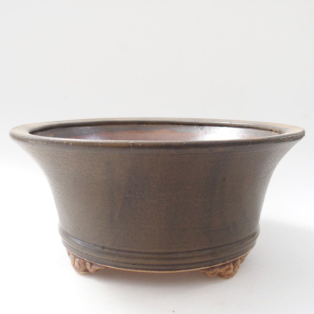 Bonsaischale aus Keramik 24 x 24 x 11,5 cm, braun