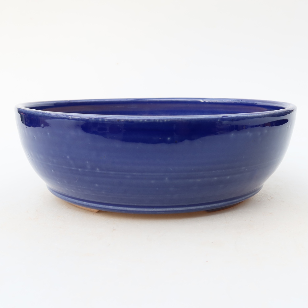 Bonsaischale aus Keramik 19 x 19 x 6 cm, Farbe blau