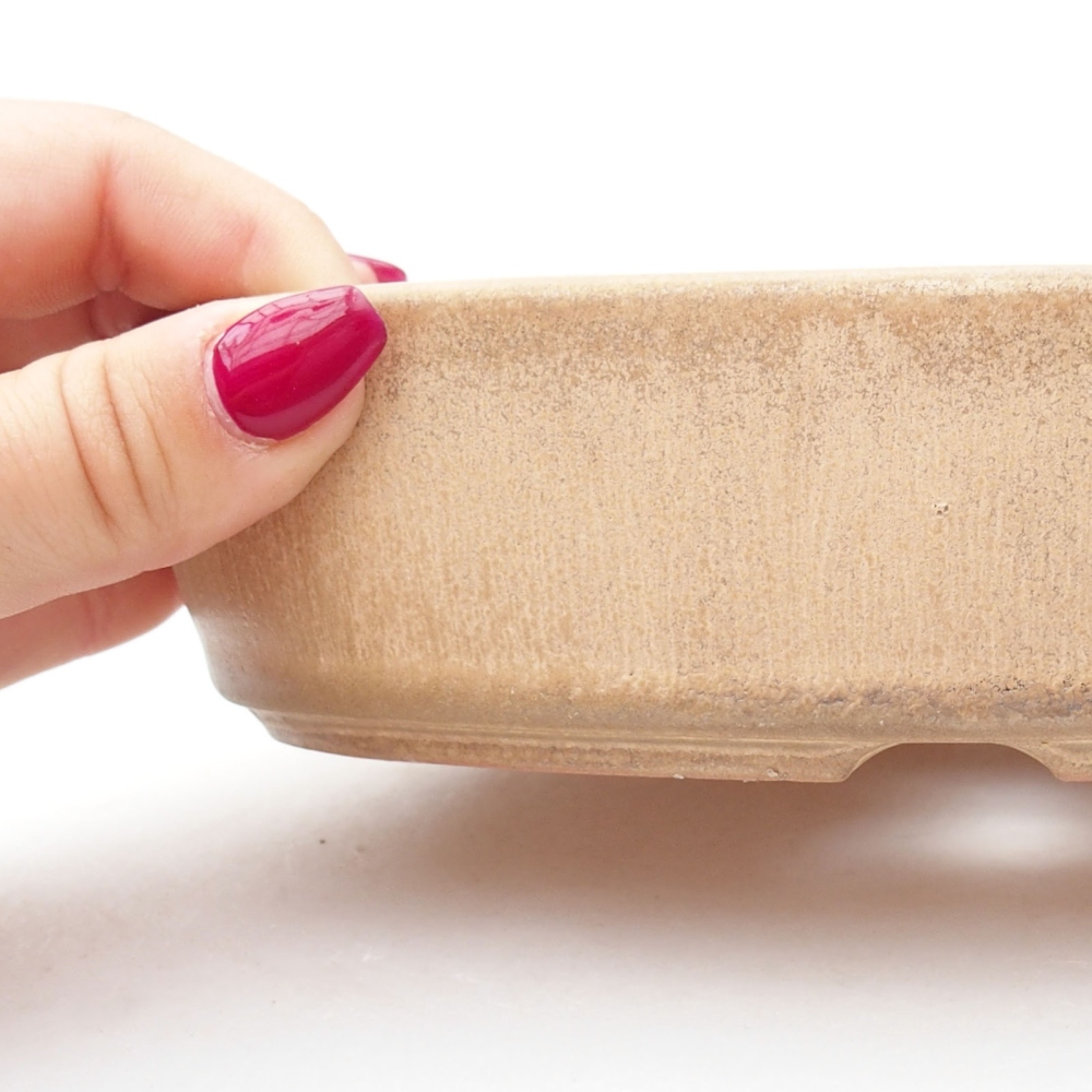 Keramik-Bonsaischale  18,5 x 13,5 x 4,5 cm, Farbe beige