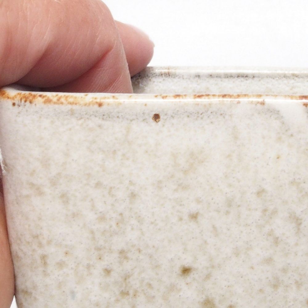 Keramik-Bonsaischale 8,5 x 8,5 x 11 cm, Farbe Weiß