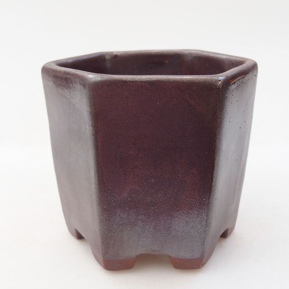 Keramik-Bonsaischale 9 x 8 x 8 cm, Farbe metallische