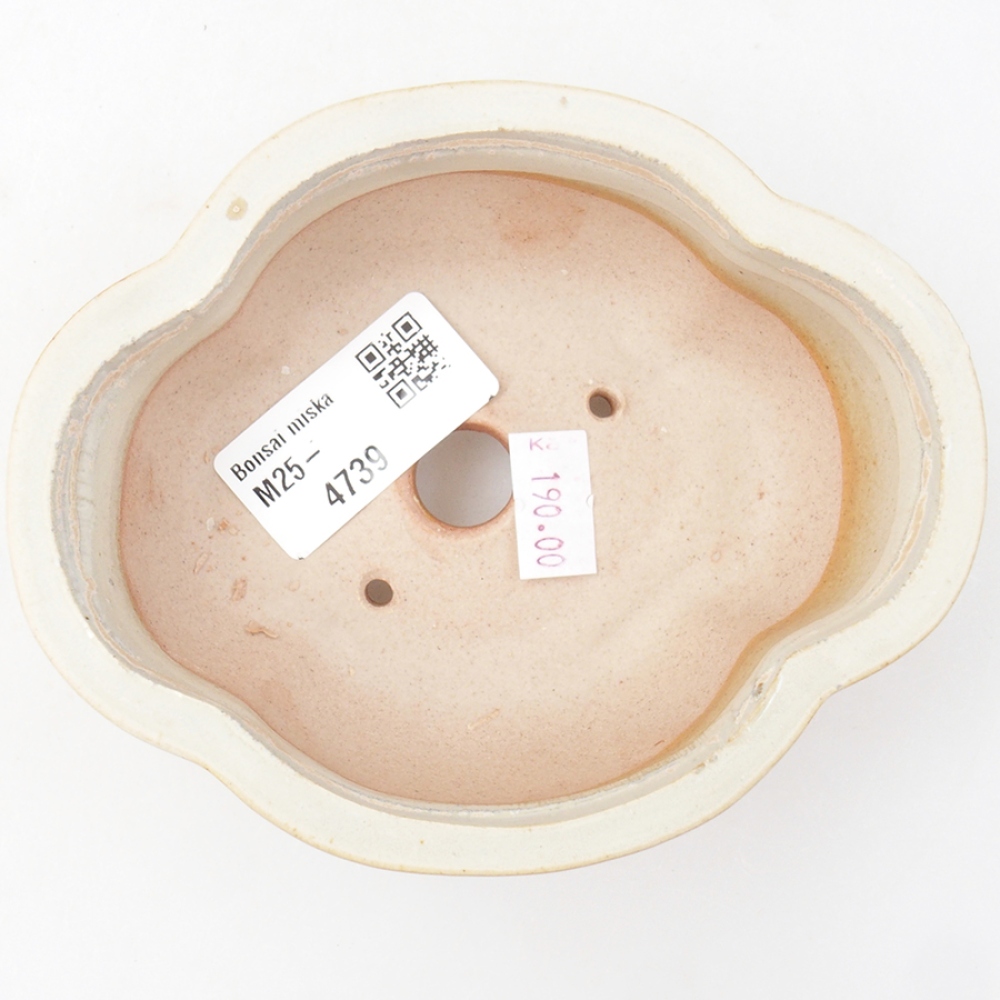 Keramik-Bonsaischale 12,5 x 10 x 4,5 cm, Farbe beige