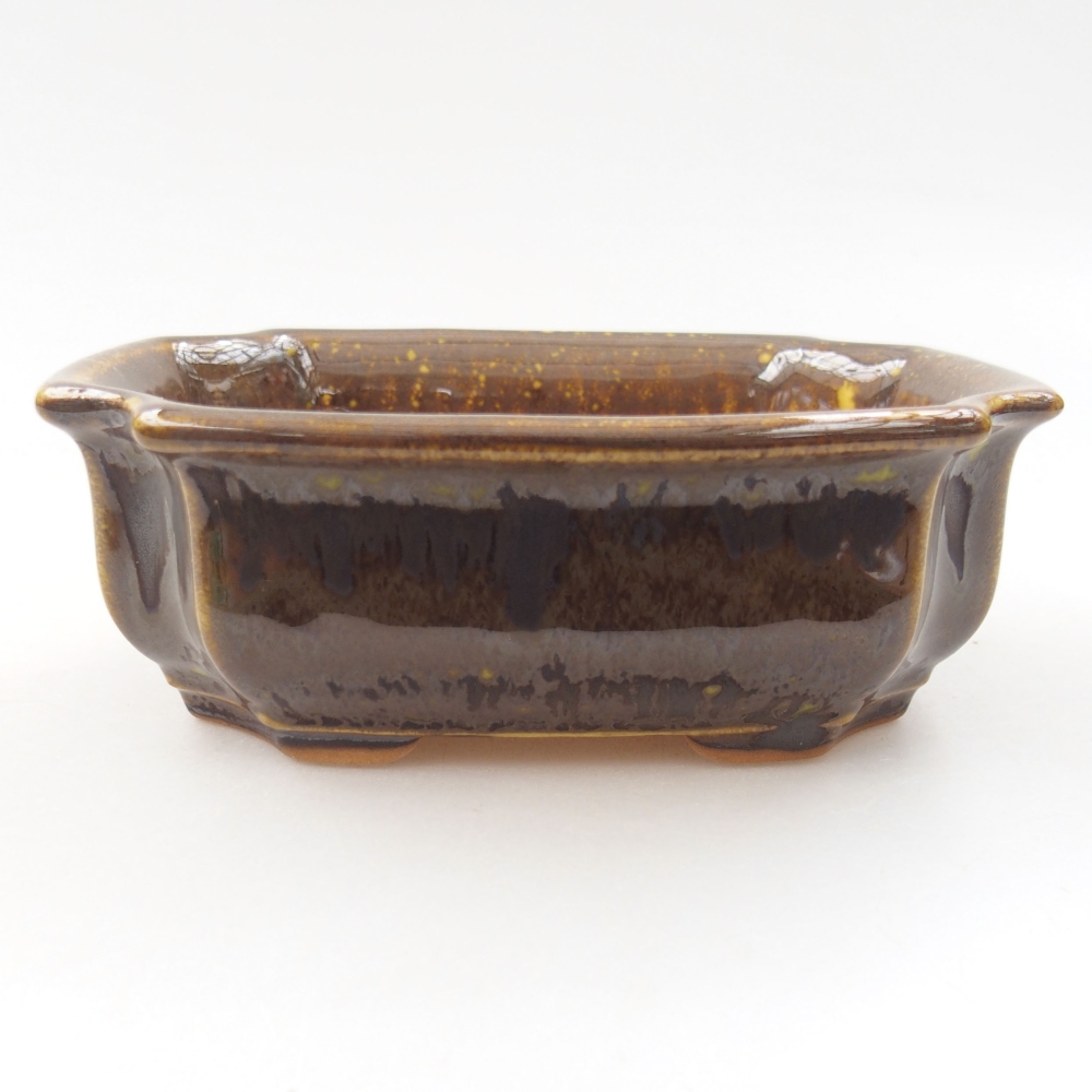 Keramik-Bonsaischale 12 x 9 x 4,5 cm, Farbe  gelb