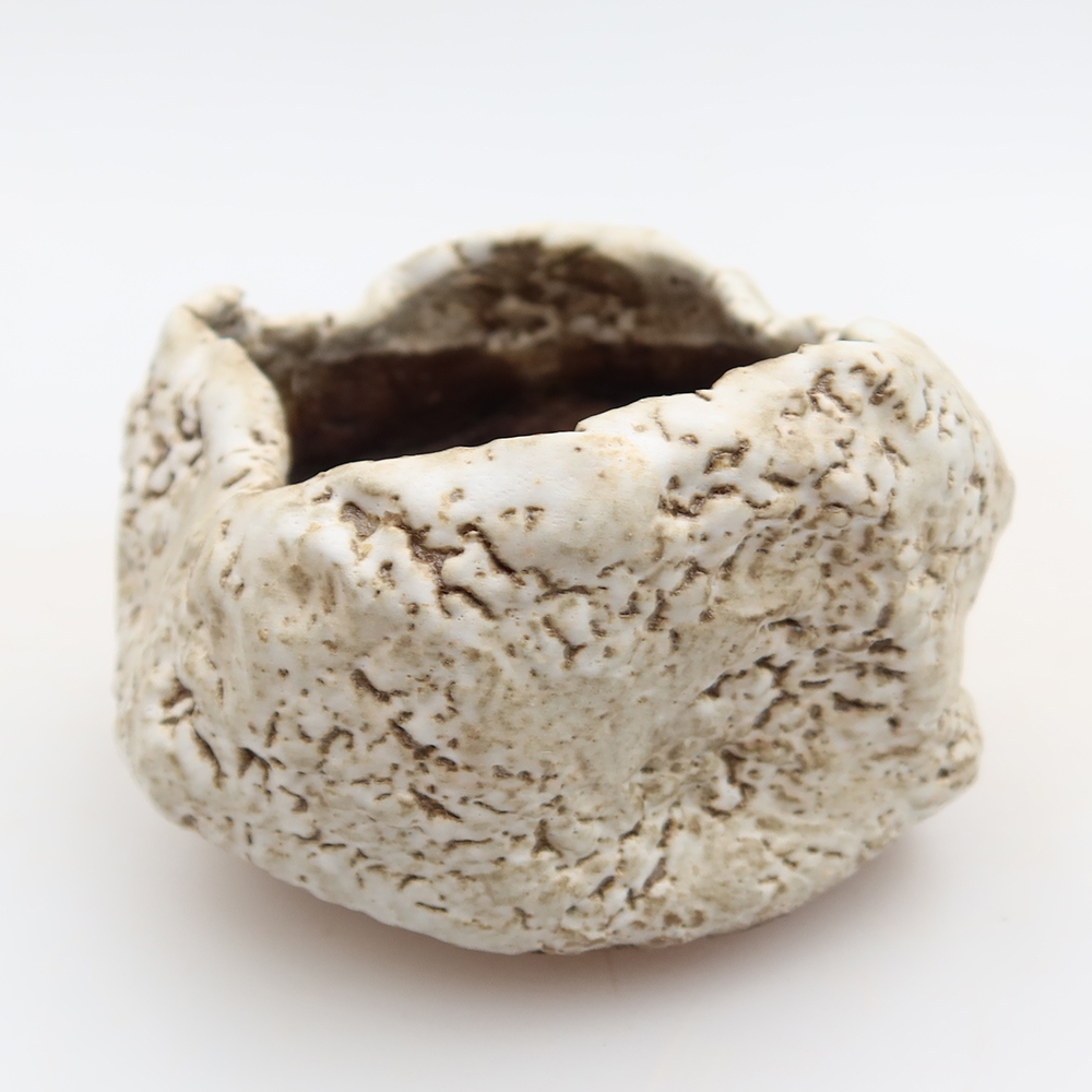 Keramikschale  6 x 6 x 5 cm, Farbe: braun-weiß
