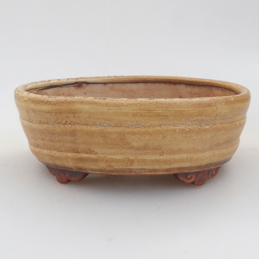 Bonsaischale aus Keramik 10,5 x 9 x 4 cm, Farbe beige