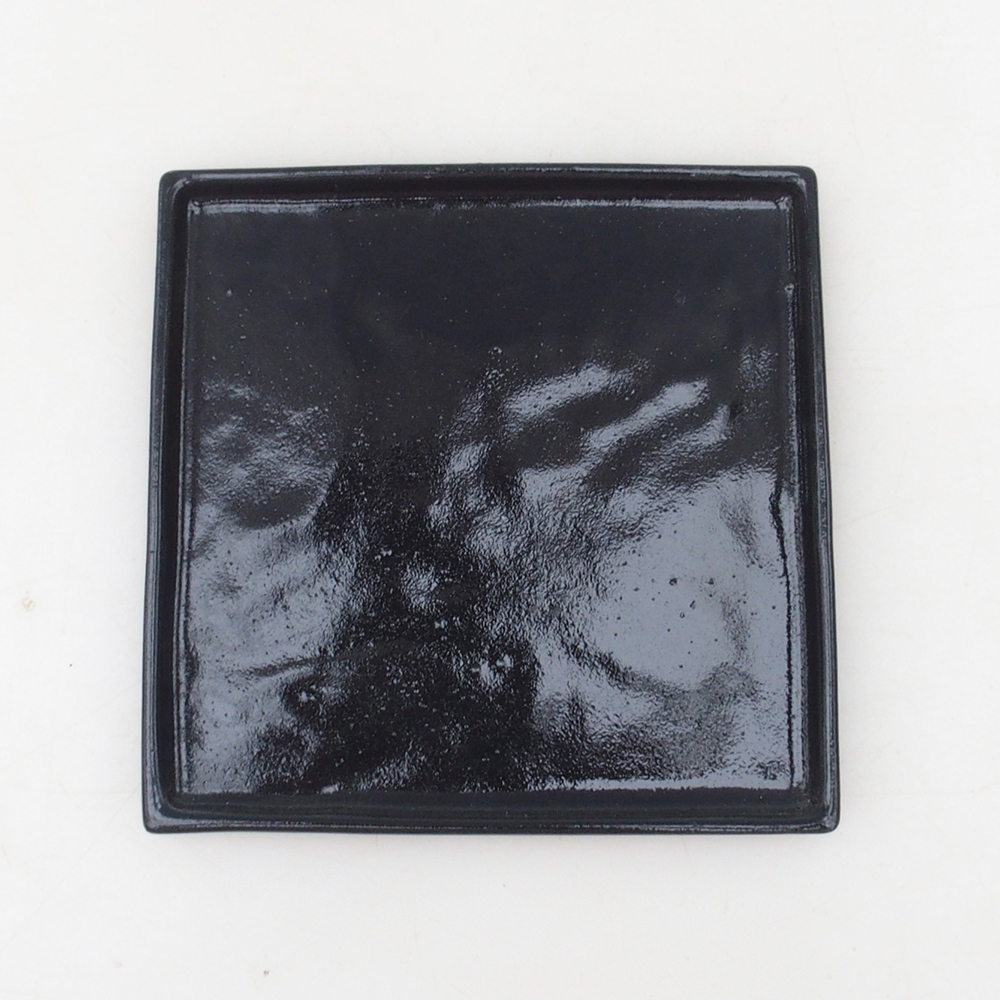 Bonsai-Schale quadratisch L – 14 x 14 x 1 cm – schwarz