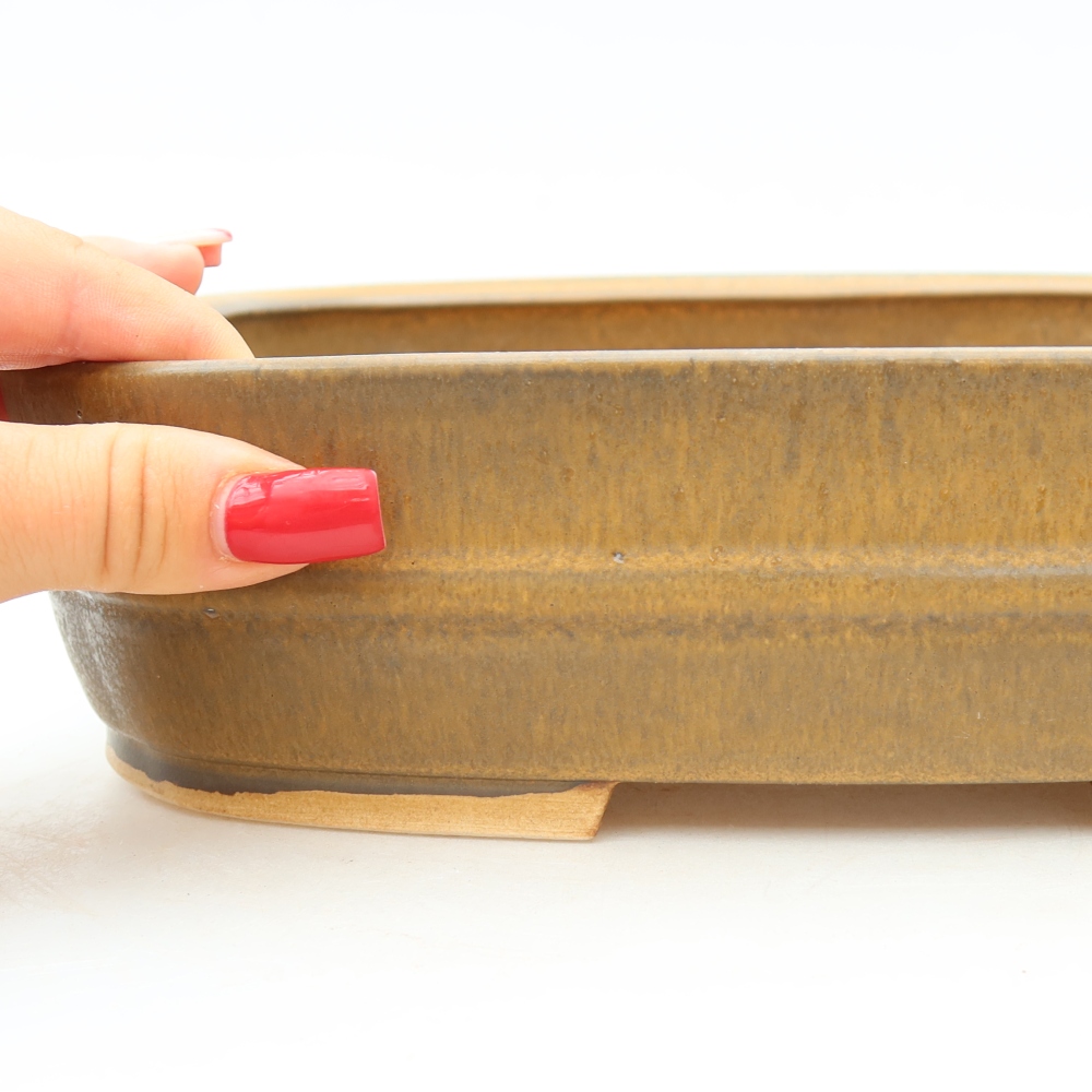 Keramik-Bonsai-Schale 24,5 x 20,5 x 6,5 cm, Farbe: braun