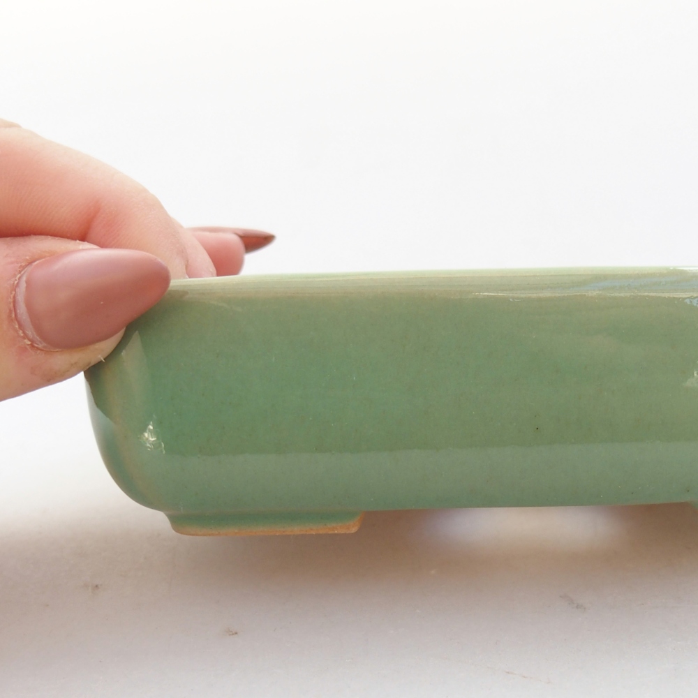 Bonsaischale aus Keramik 11,5 x 9 x 3,5 cm, grün