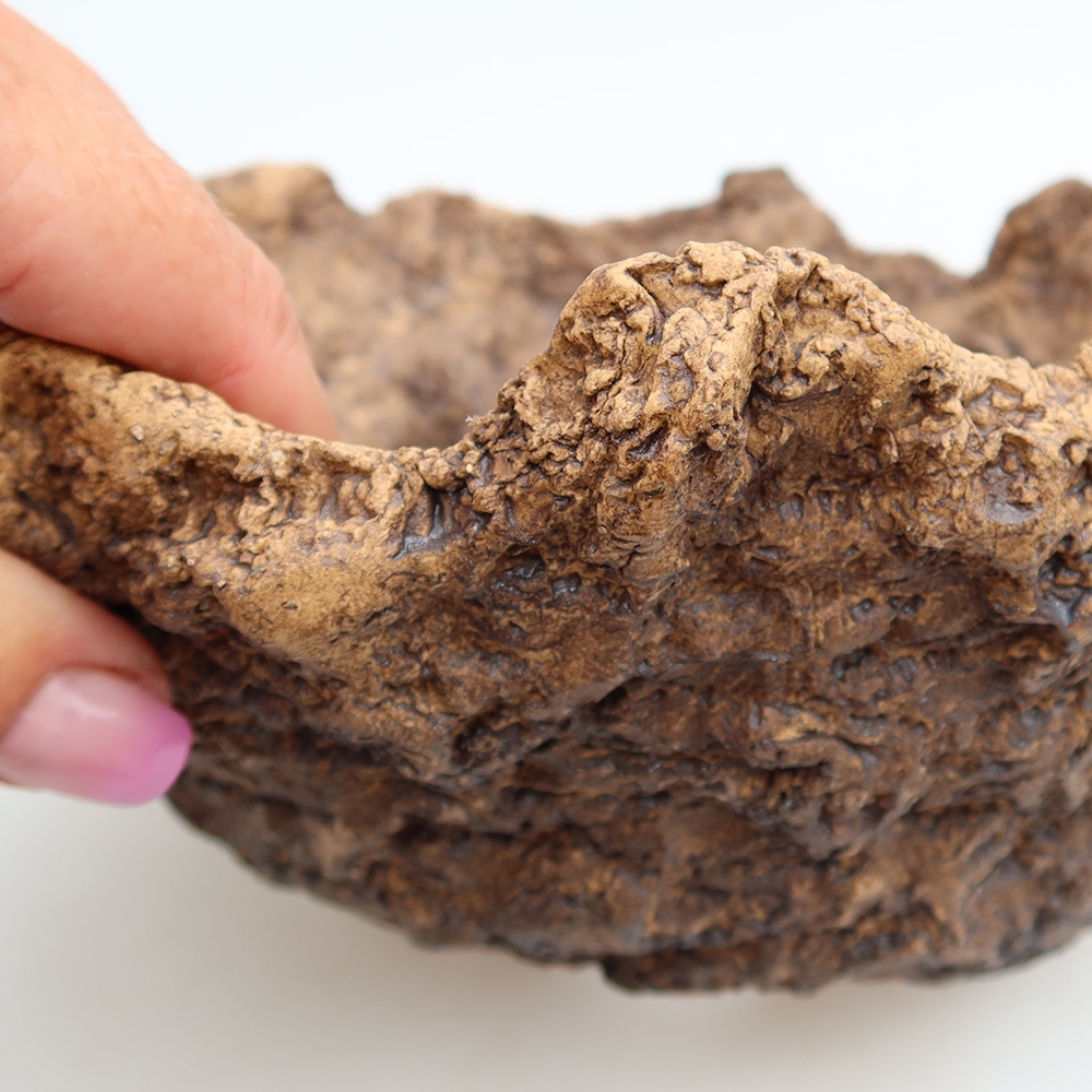 Keramikschale 19,5 x 16 x 13 cm, Farbe: braun