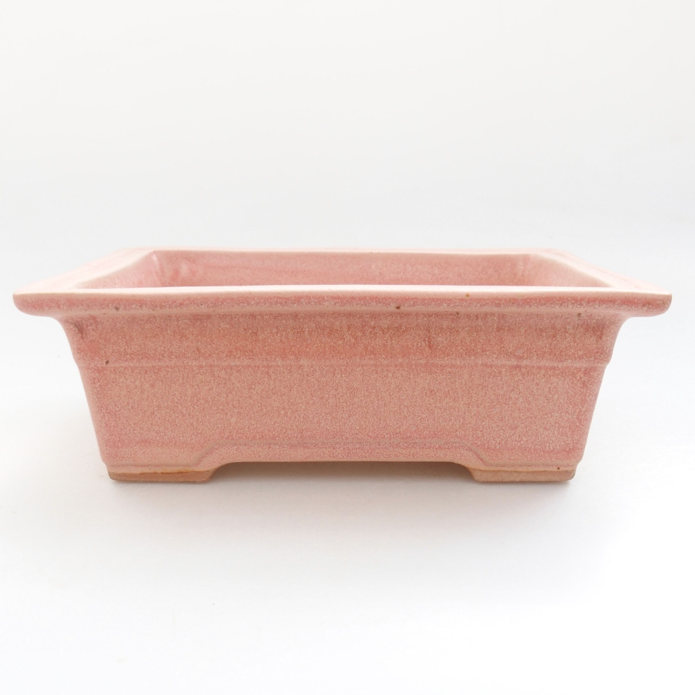 Keramik-Bonsaischale 18,5 x 13 x 6,5 cm, Farbe rosa