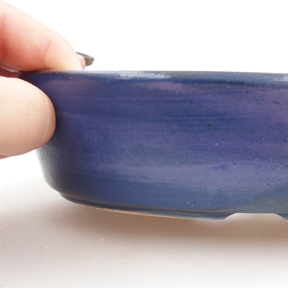 Keramik-Bonsaischale 16,5 x 11,5 x 4 cm, Farbe blau