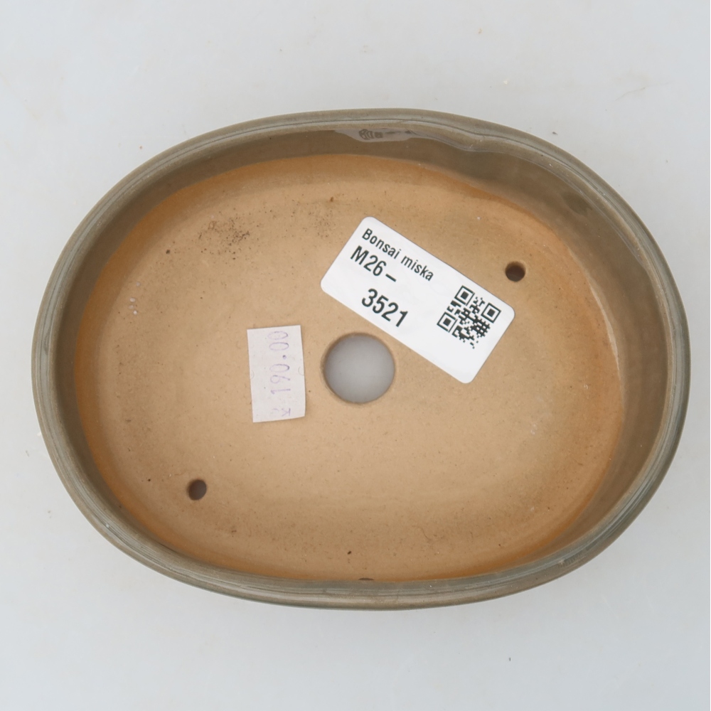 Keramik-Bonsai-Schale, 13 x 10 x 3,5 cm, Farbe: Grau