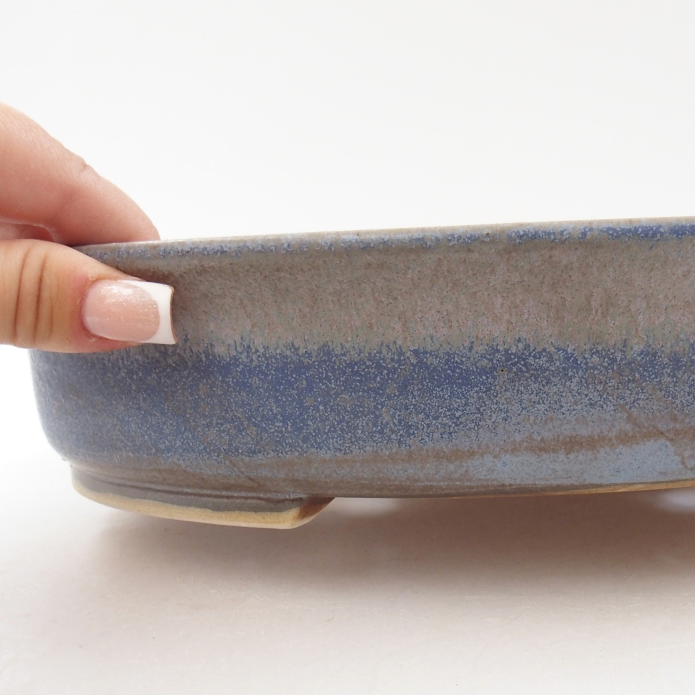 Bonsaischale aus Keramik 26,5 x 23,5 x 5,5 cm, Farbe blau