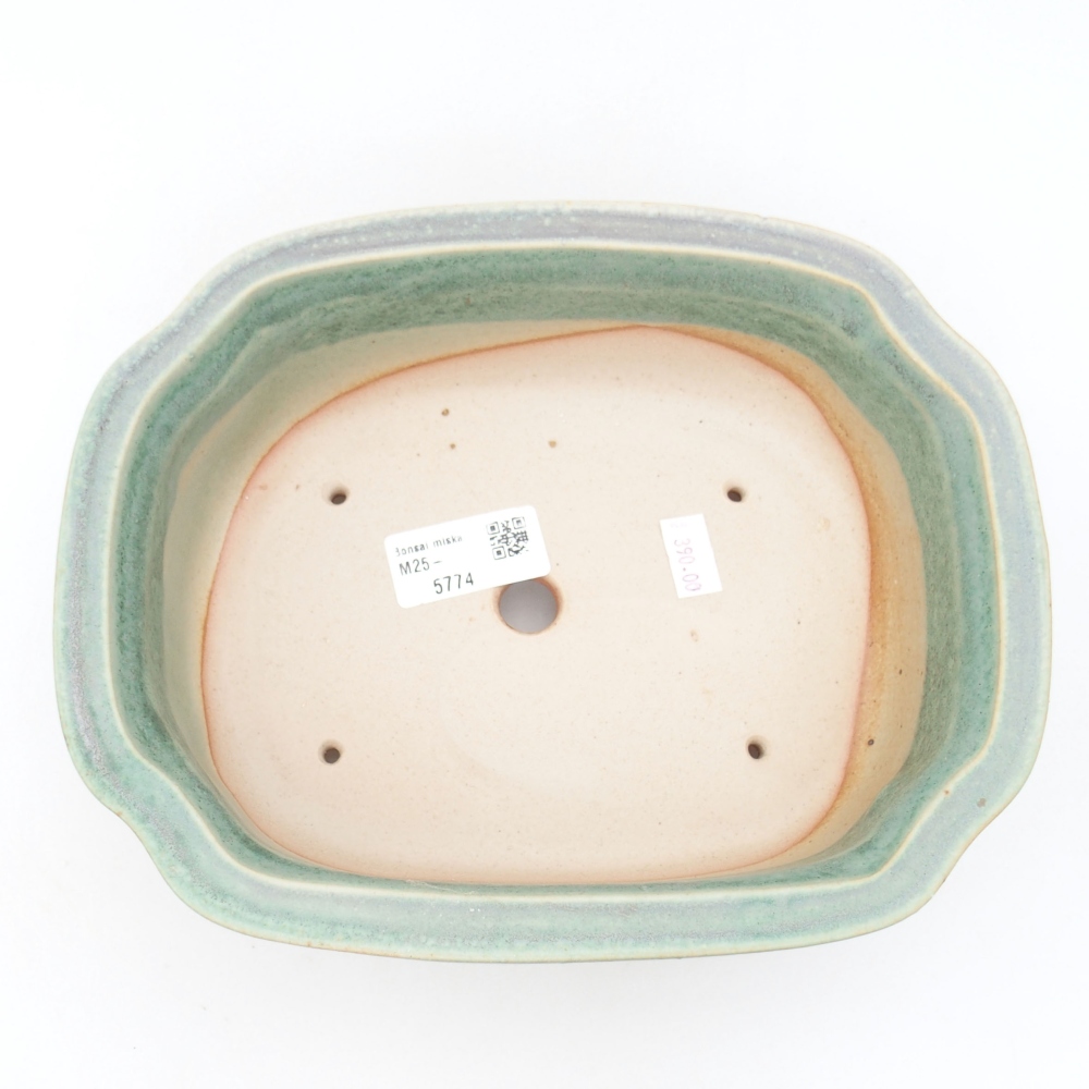 Keramik-Bonsaischale 22,5 x 17,5 x 7,5 cm, Farbe Grün