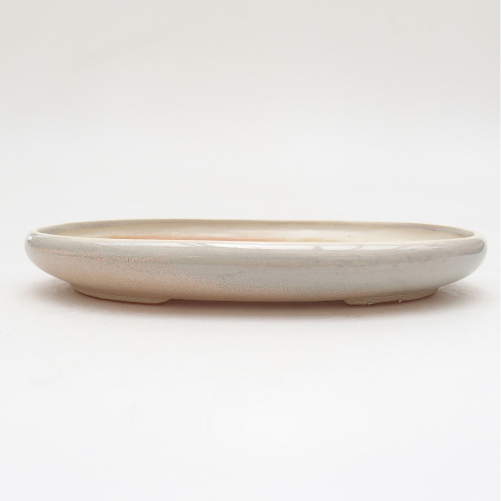 Keramik-Bonsaischale 22 x 16,5 x 3 cm, Farbe beige