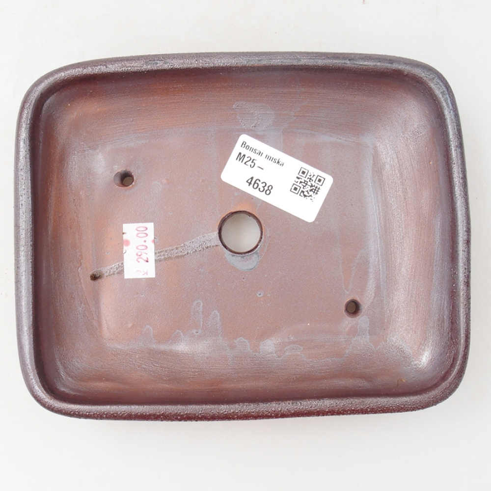 Keramik-Bonsaischale 17 x 13,5 x 3,5 cm, metallische Farbe