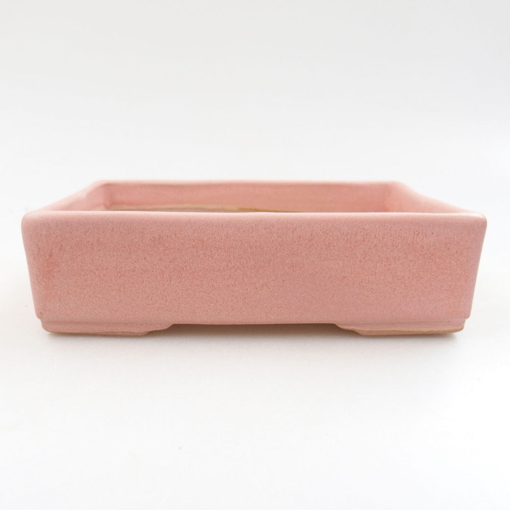 Keramik-Bonsaischale 12,5 x 9,5 x 3,5 cm, Farbe rosa