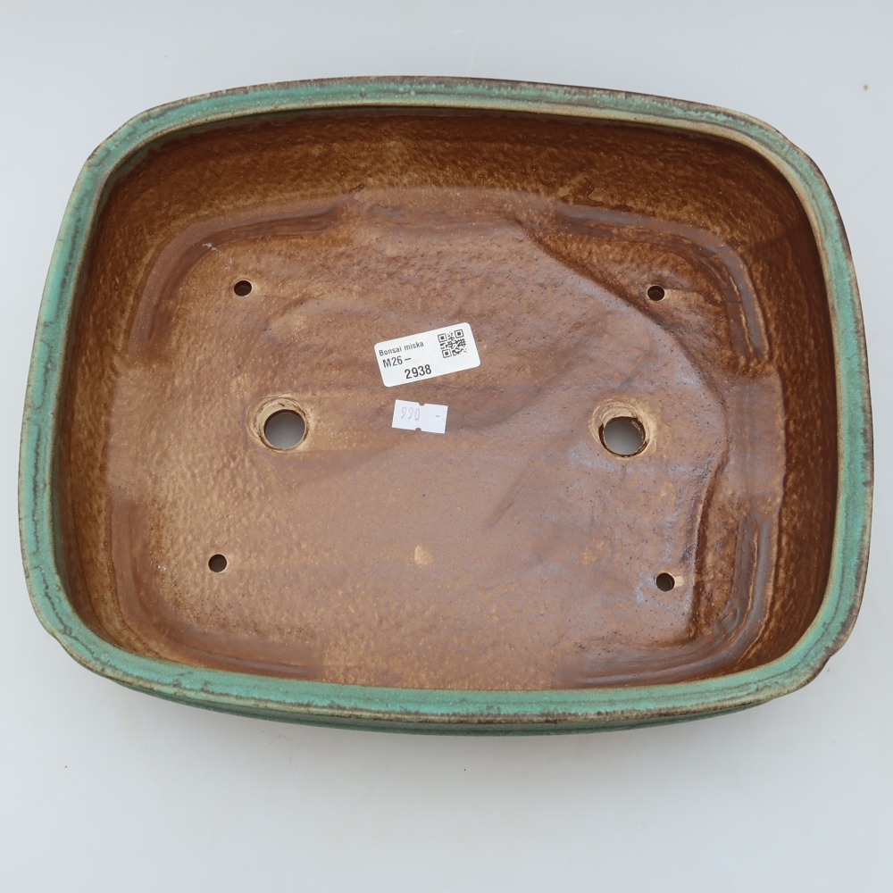 Keramik-Bonsai-Schale 29,5 x 24,5 x 7 cm, Farbe: grün
