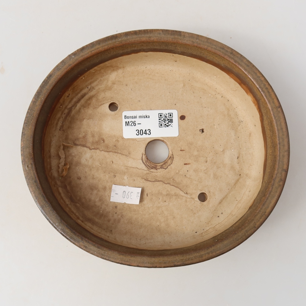 Bonsaischale aus Keramik 17,5 x 16 x 4,5 cm, braun