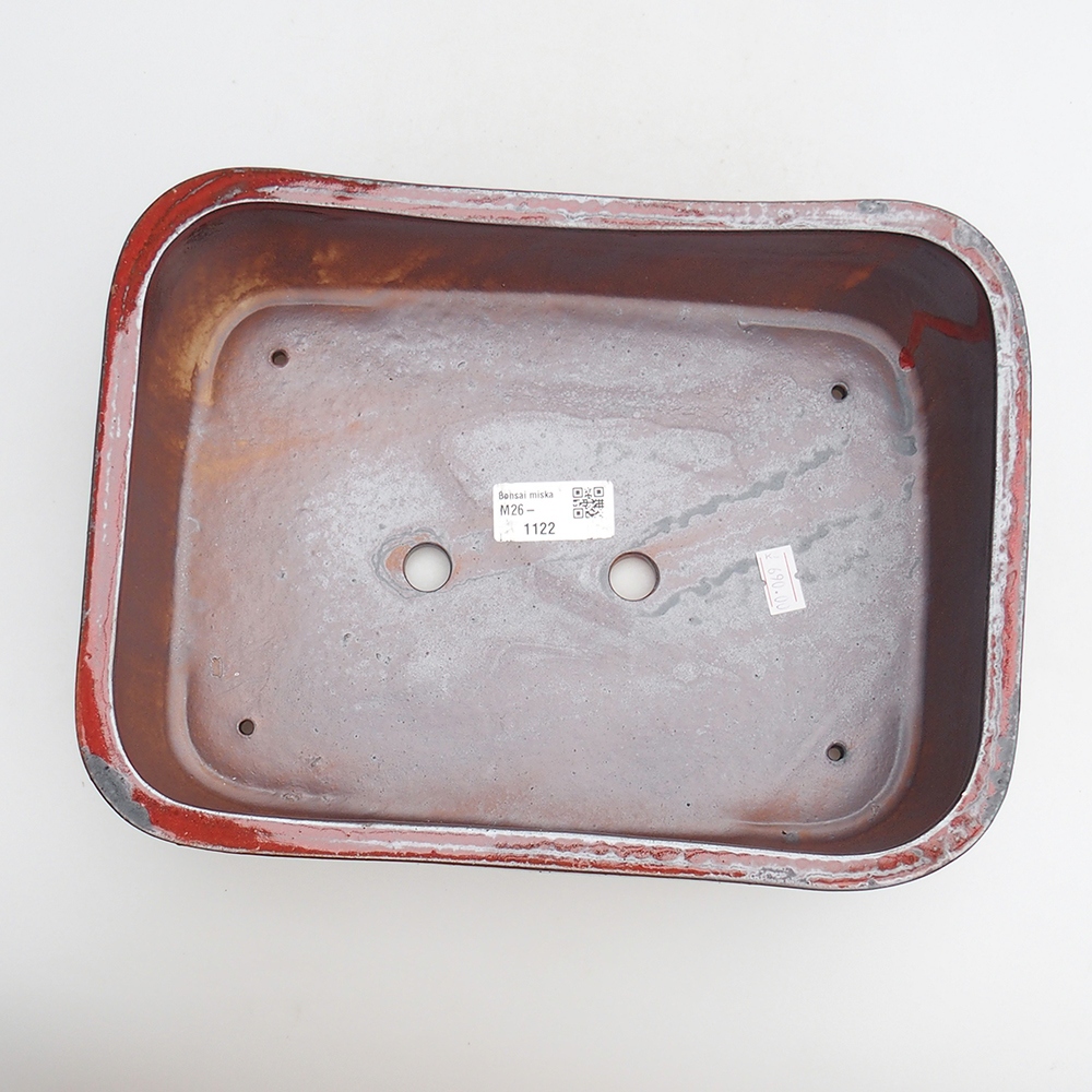 Bonsaischale aus Keramik 27,5 x 20 x 7 cm, Farbe rot