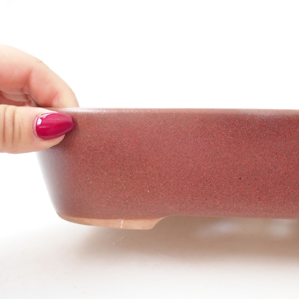 Keramik-Bonsaischale 23 x 18 x 5,5 cm, Farbe burgunder