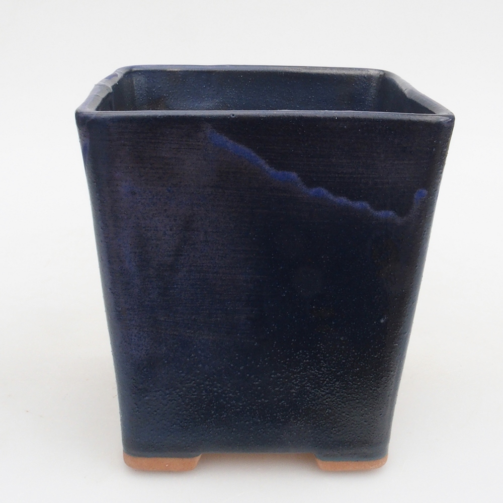 Keramik-Bonsaischale 10,5 x 10,5 x 10,5 cm, Farbe blau