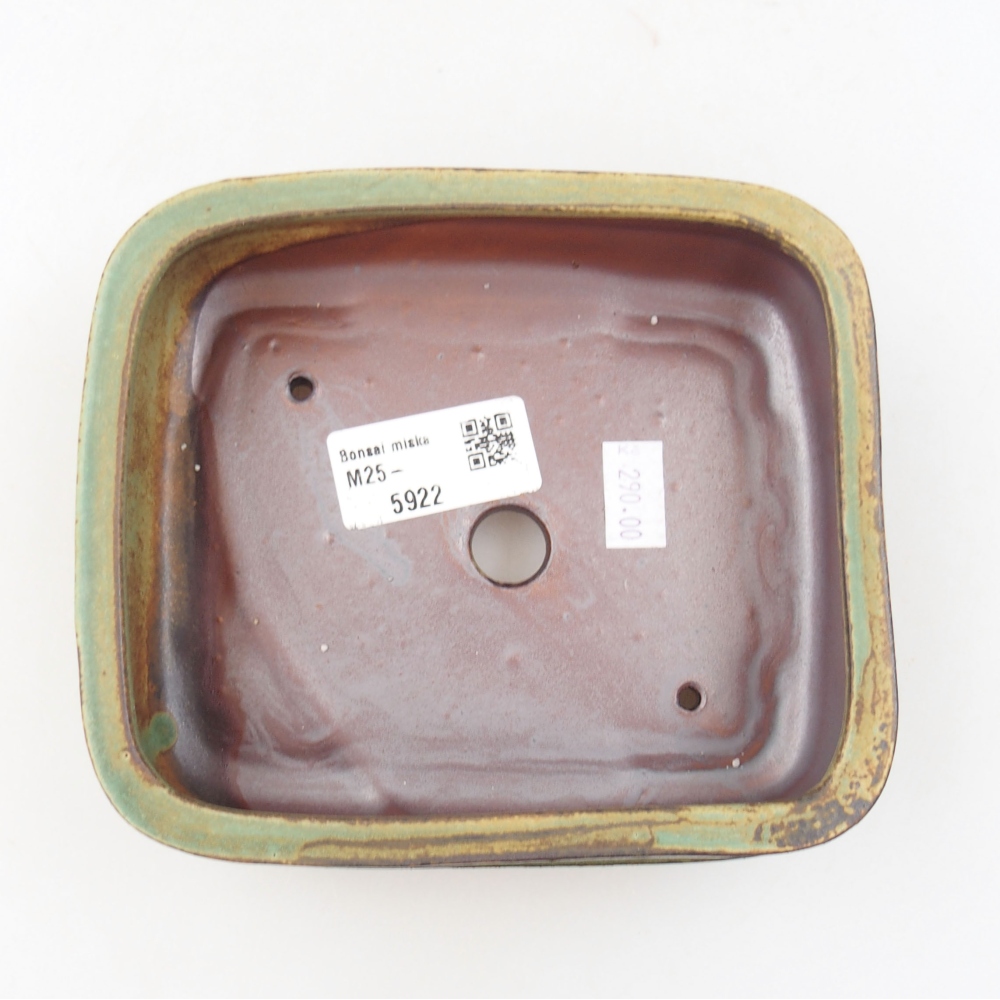 Keramik-Bonsaischale 14 x 12 x 4,5 cm, Farbe Grün