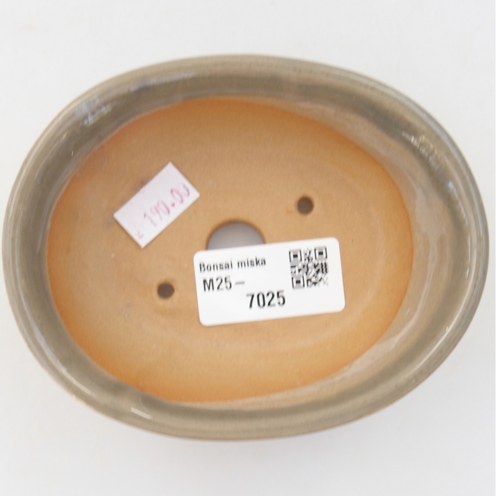 Bonsaischale aus Keramik 11 x 9 x 4 cm, grau