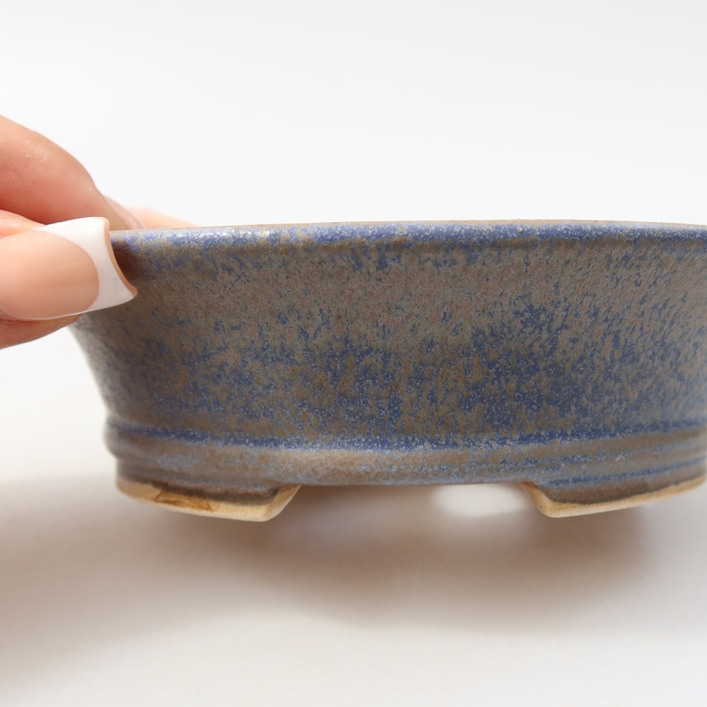 Bonsaischale aus Keramik 12,5 x 11,5 x 4 cm, Farbe blau