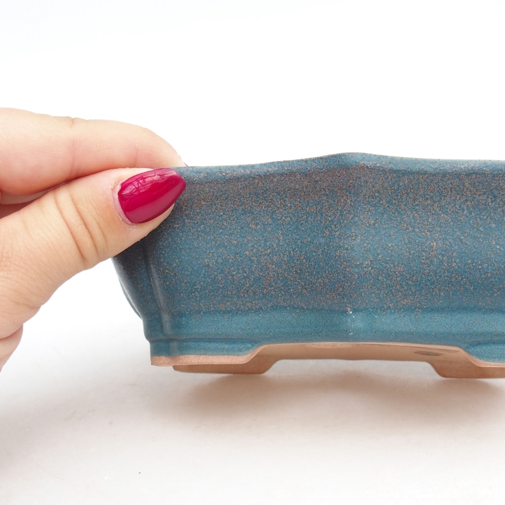 Keramik-Bonsaischale  15,5 x 11,5 x 4,5 cm, Farbe blau