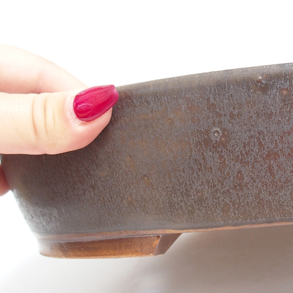 Bonsaischale aus Keramik  28,5 x 24,5 x 6  cm, Farbe braun