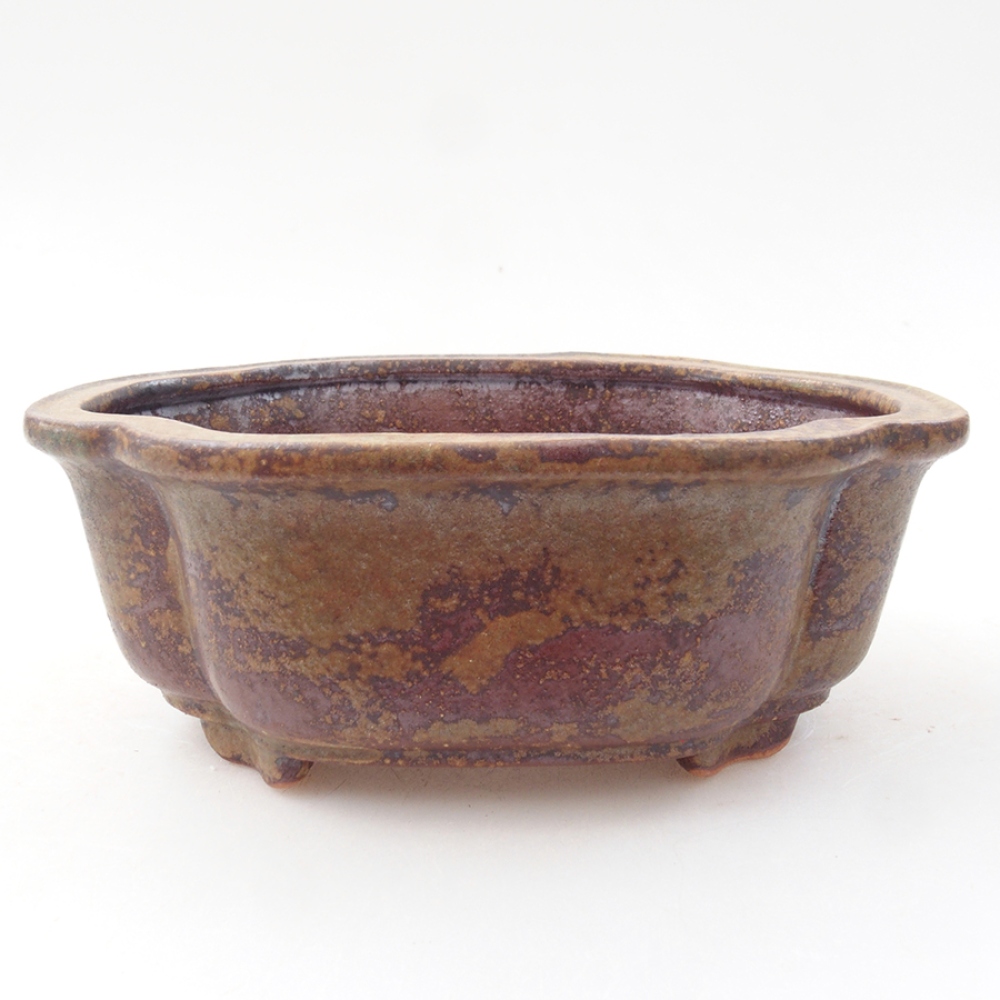 Keramik-Bonsaischale 13,5 x 10 x 5 cm, Farbe braun